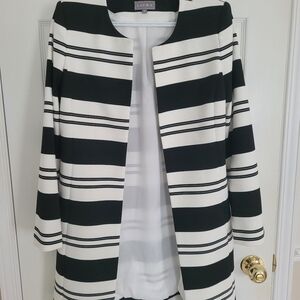Striped three-quarter jacket